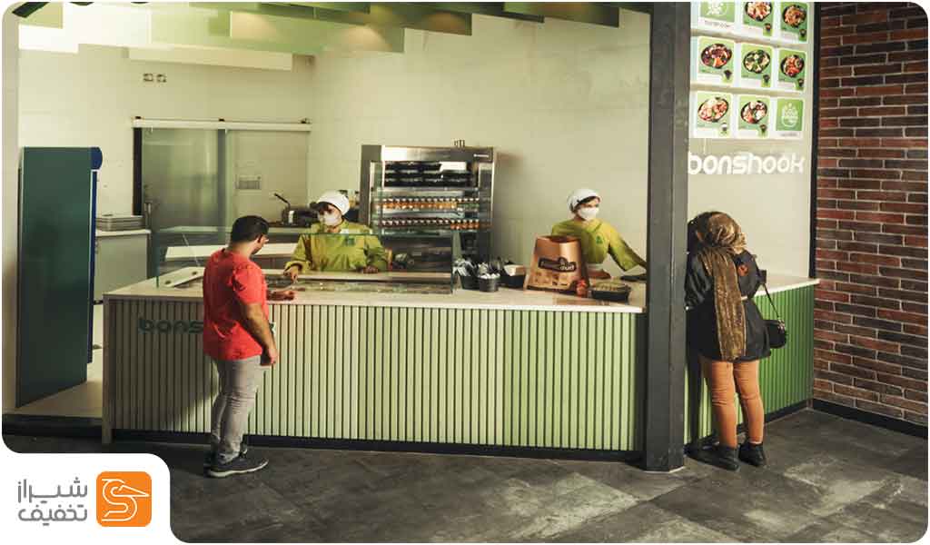 سالاد سبز در سالاد بار بنشوک شیراز | سالاد بار در شیراز